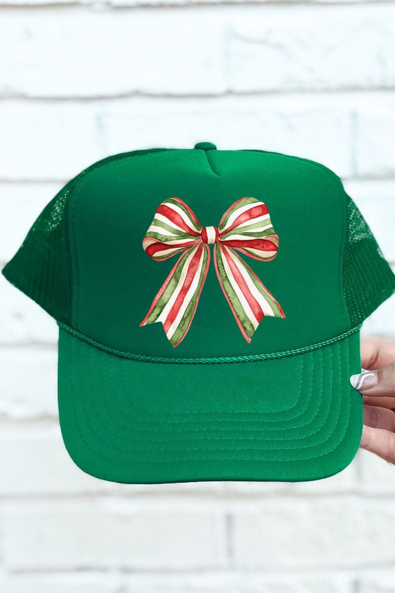 Christmas Ribbon Coquette Bow Otto Kelly Foam Front Trucker Hat - Wholesale Accessory Market