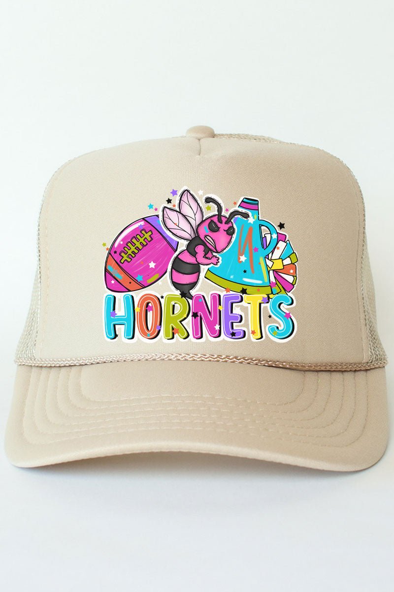 Bright Hornets Colorful Otto Khaki Foam Front Trucker Hat - Wholesale Accessory Market