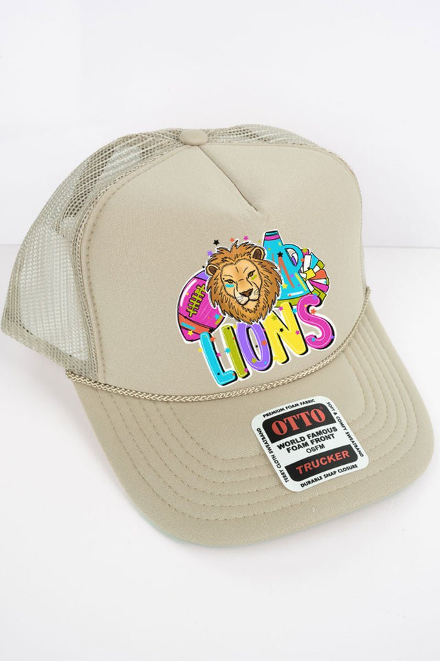 Bright Lions Colorful Otto Khaki Foam Front Trucker Hat - Wholesale Accessory Market