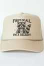 I'm A Delight Raccoon Otto Khaki Foam Front Trucker Hat - Wholesale Accessory Market