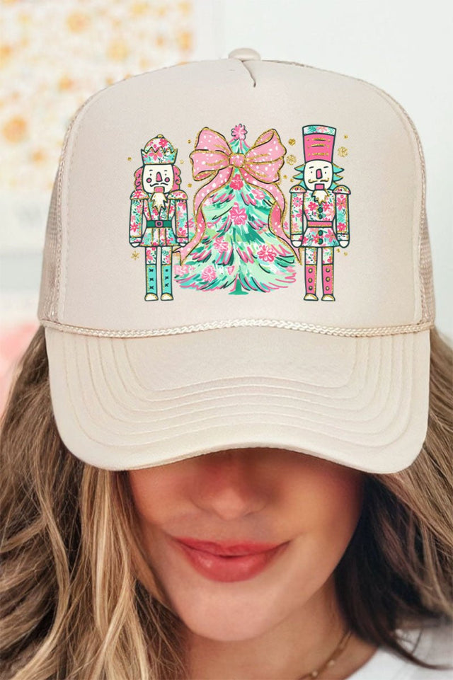 Nutcracker Preppy Blossom Otto Khaki Foam Front Trucker Hat - Wholesale Accessory Market