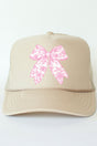 Pink Chinoiserie Coquette Otto Khaki Foam Front Trucker Hat - Wholesale Accessory Market