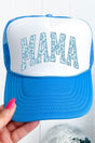 Blue Leopard Mama Otto Neon Blue with White Foam Front Trucker Hat - Wholesale Accessory Market