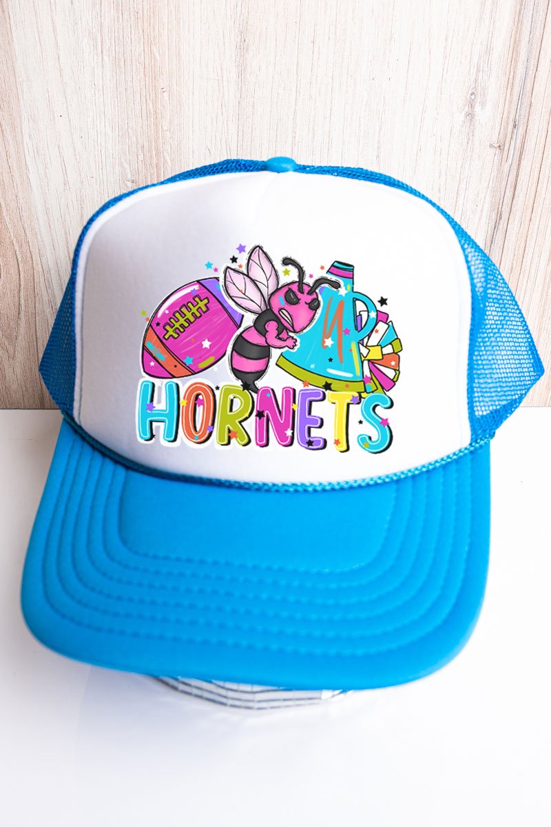 Bright Hornets Colorful Otto Neon Blue with White Foam Front Trucker Hat - Wholesale Accessory Market