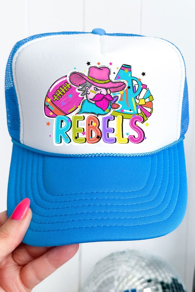 Bright Rebels Colorful Otto Neon Blue with White Foam Front Trucker Hat - Wholesale Accessory Market