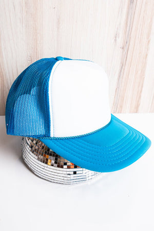 Eat More Beef Neon Blue with White Foam Front Trucker Hat - Wholesale Accessory Market