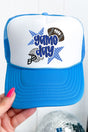 Royal Blue Football Fever Otto Neon Blue with White Foam Front Trucker Hat - Wholesale Accessory Market