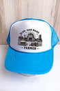 So God Made A Farmer Neon Blue with White Foam Front Trucker Hat - Wholesale Accessory Market