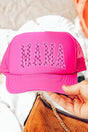 Pink Checkered Mama Otto Neon Pink Foam Front Trucker Hat - Wholesale Accessory Market