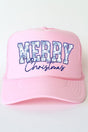 Chinoiserie Blue Merry Christmas Otto Soft Pink Foam Front Trucker Hat - Wholesale Accessory Market