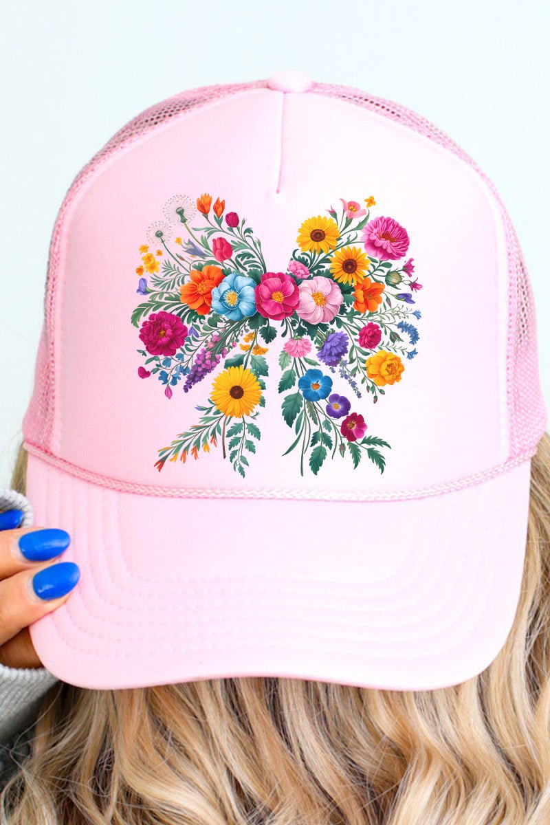 Coquette Wildflowers Otto Soft Pink Foam Front Trucker Hat - Wholesale Accessory Market