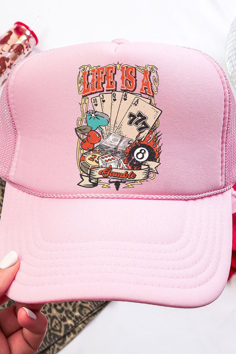 Life Is A Gamble Otto Soft Pink Foam Front Trucker Hat - Wholesale Accessory Market