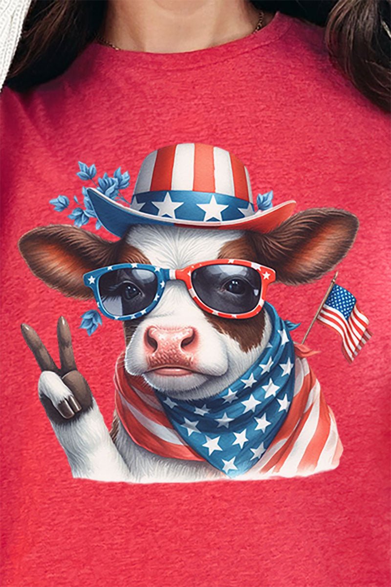 Peace Out Freedom Cow Short Sleeve Relaxed Fit T-Shirt - Wholesale Accessory Market