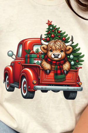 Cowbell Truck Christmas Short Sleeve Relaxed Fit T-Shirt - Wholesale Accessory Market