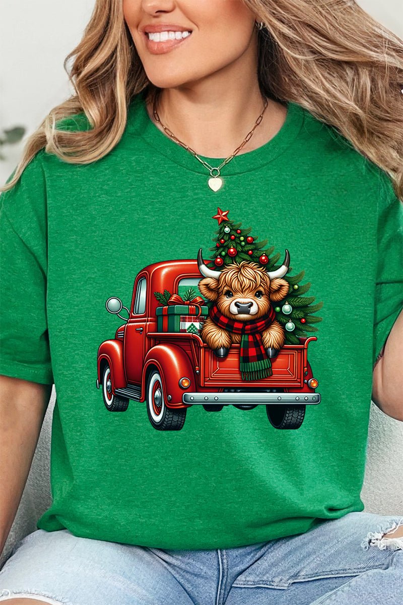 Cowbell Truck Christmas Short Sleeve Relaxed Fit T-Shirt - Wholesale Accessory Market