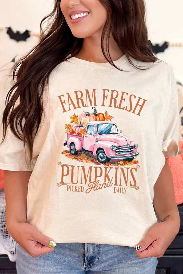 Farm Fresh Pink Pumpkins Short Sleeve Relaxed Fit T - Shirt - Wholesale Accessory Market