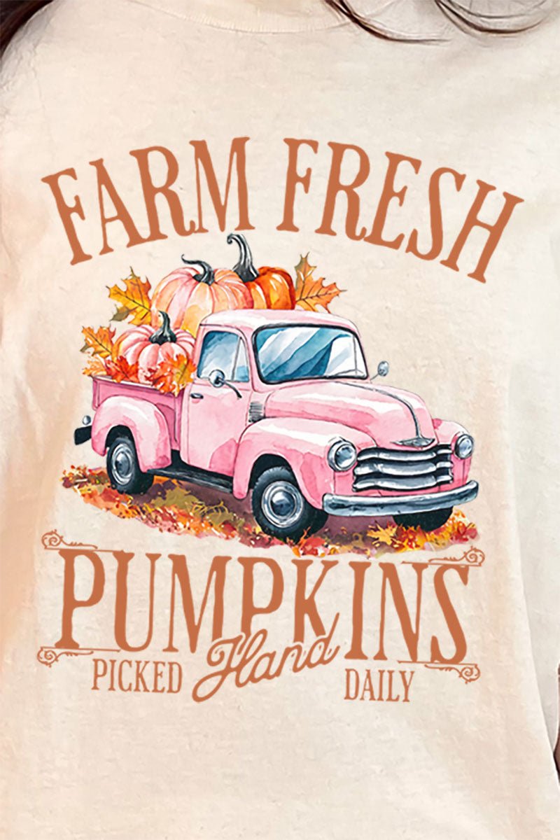 Farm Fresh Pink Pumpkins Short Sleeve Relaxed Fit T - Shirt - Wholesale Accessory Market