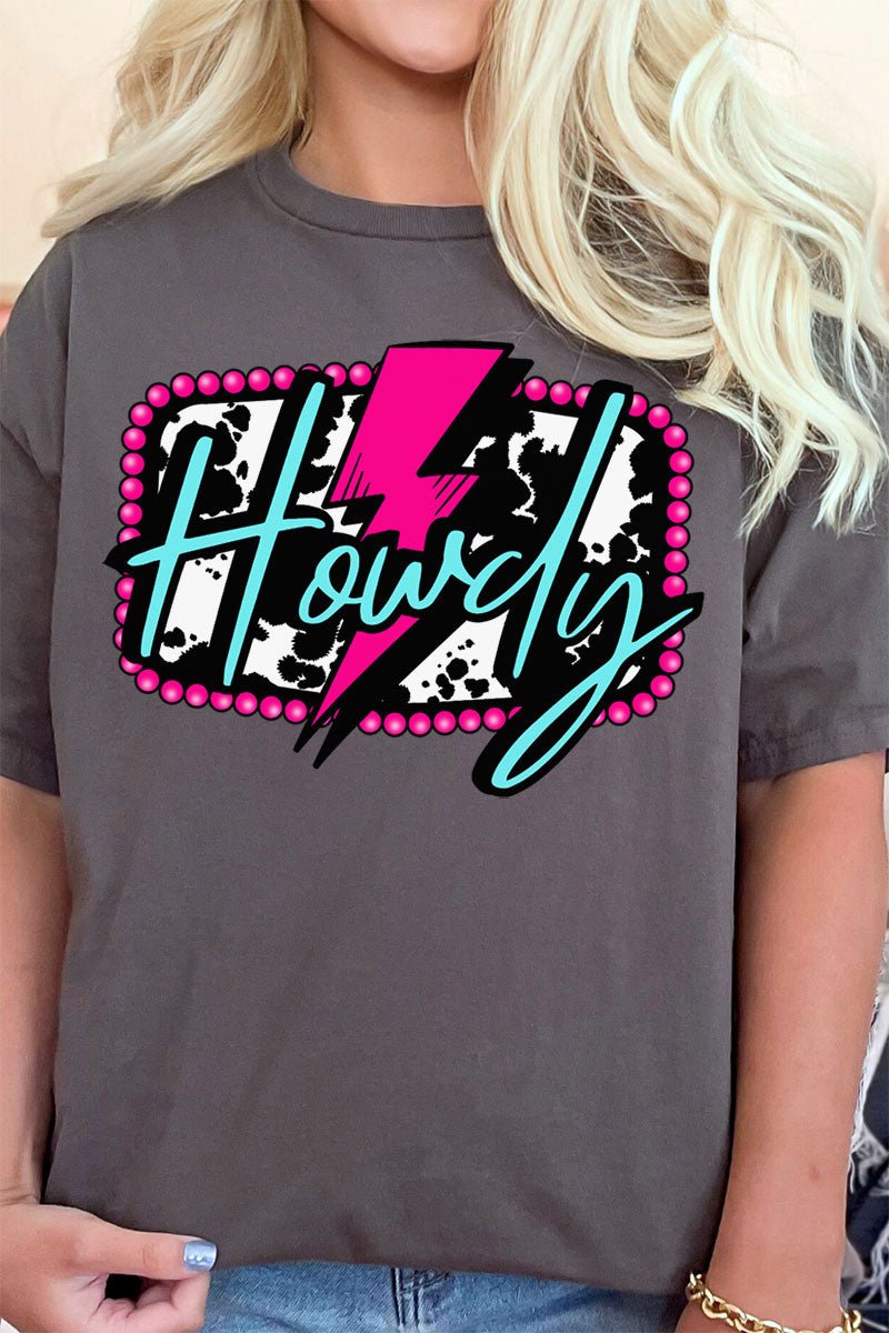 Pink Howdy Lightning Short Sleeve Relaxed Fit T-Shirt - Wholesale Accessory Market