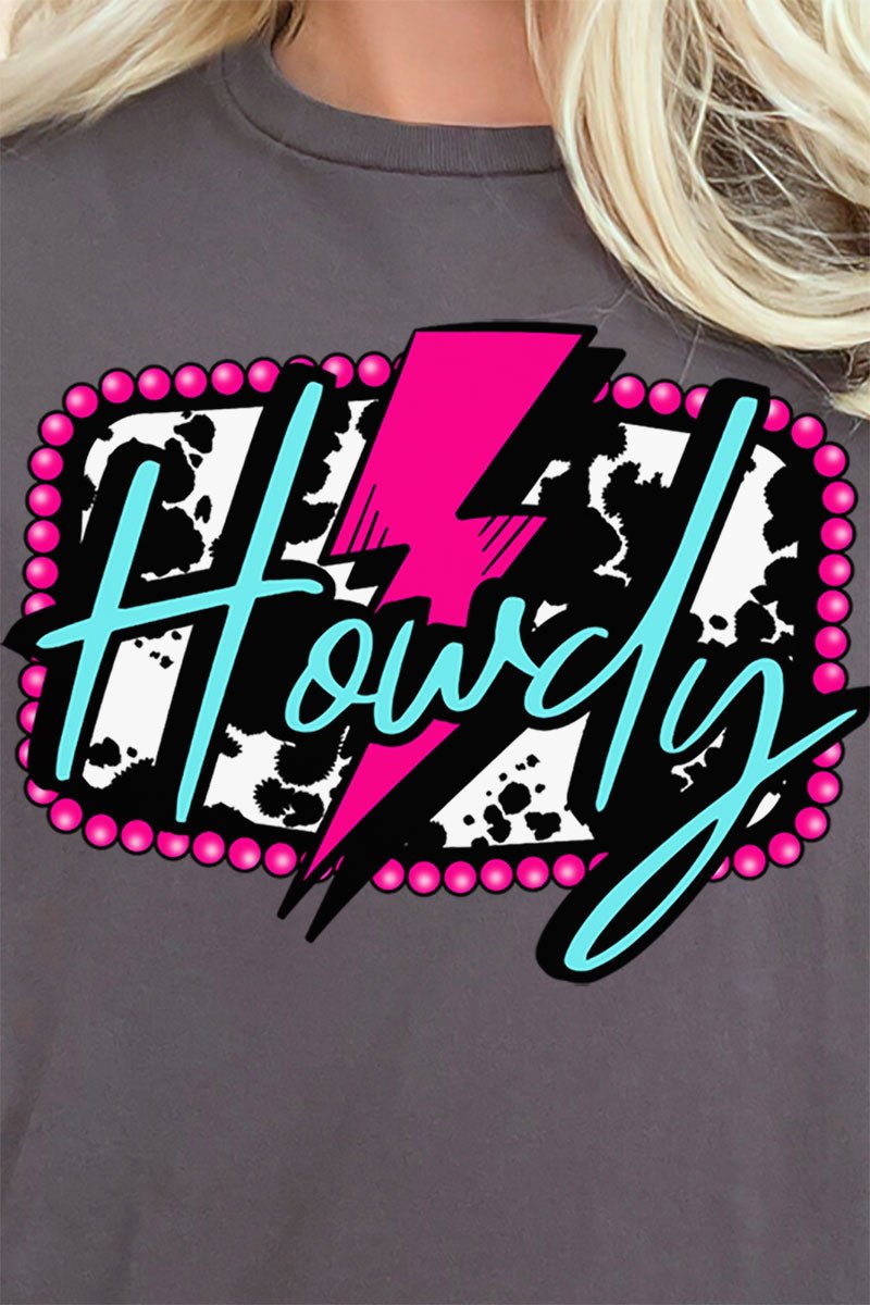 Pink Howdy Lightning Short Sleeve Relaxed Fit T-Shirt - Wholesale Accessory Market