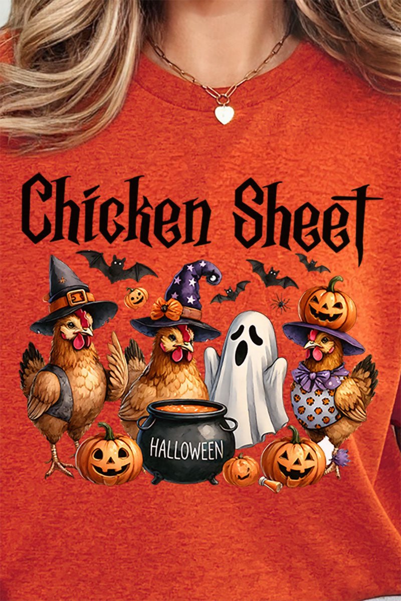 Chicken Sheet Halloween Short Sleeve Relaxed Fit T - Shirt - Wholesale Accessory Market