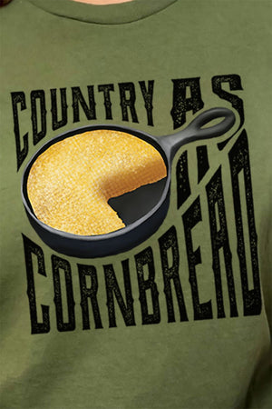 Country As Cornbread Skillet Short Sleeve Relaxed Fit T - Shirt - Wholesale Accessory Market