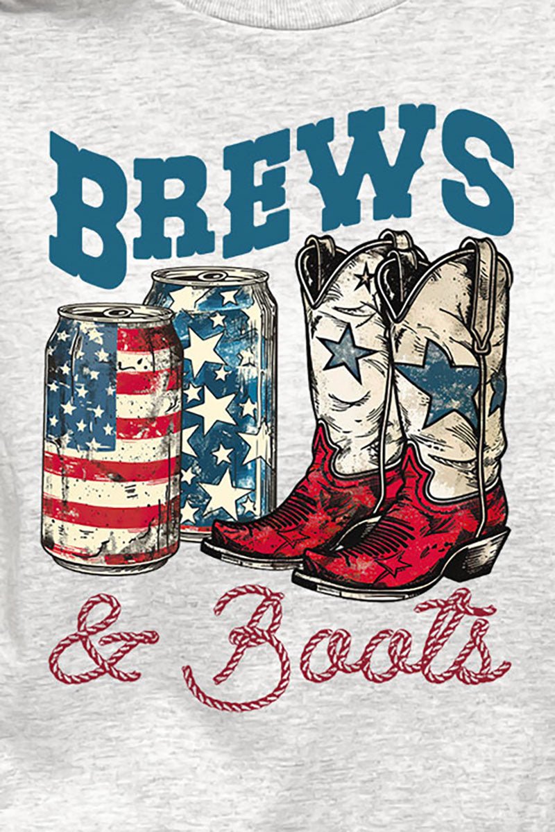 Patriotic Brews And Boots Short Sleeve Relaxed Fit T-Shirt - Wholesale Accessory Market