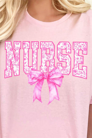 Pink Chinoiserie Nurse Short Sleeve Relaxed Fit T-Shirt - Wholesale Accessory Market