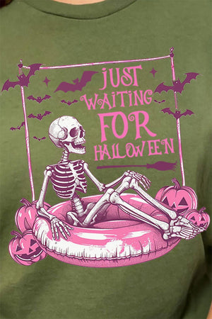 Pink Just Waiting For Halloween Short Sleeve Relaxed Fit T - Shirt - Wholesale Accessory Market