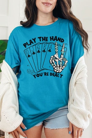 Play The Hand You're Dealt Short Sleeve Relaxed Fit T - Shirt - Wholesale Accessory Market