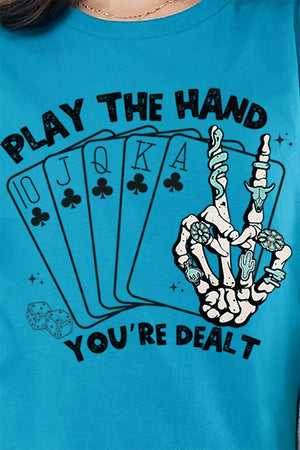 Play The Hand You're Dealt Short Sleeve Relaxed Fit T - Shirt - Wholesale Accessory Market