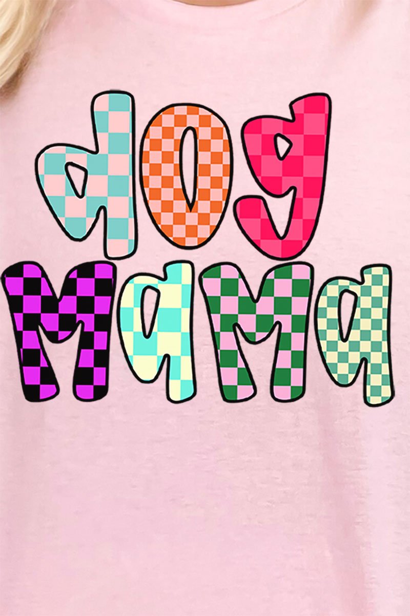 Colorful Checkered Dog Mom Short Sleeve Relaxed Fit T-Shirt - Wholesale Accessory Market