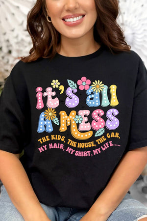 It's All A Mess Mama Short Sleeve Relaxed Fit T-Shirt - Wholesale Accessory Market