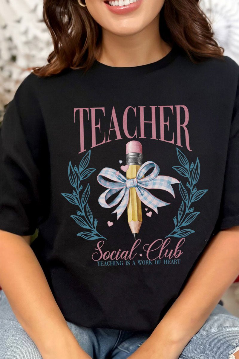 Teacher Social Club Short Sleeve Relaxed Fit T-Shirt - Wholesale Accessory Market