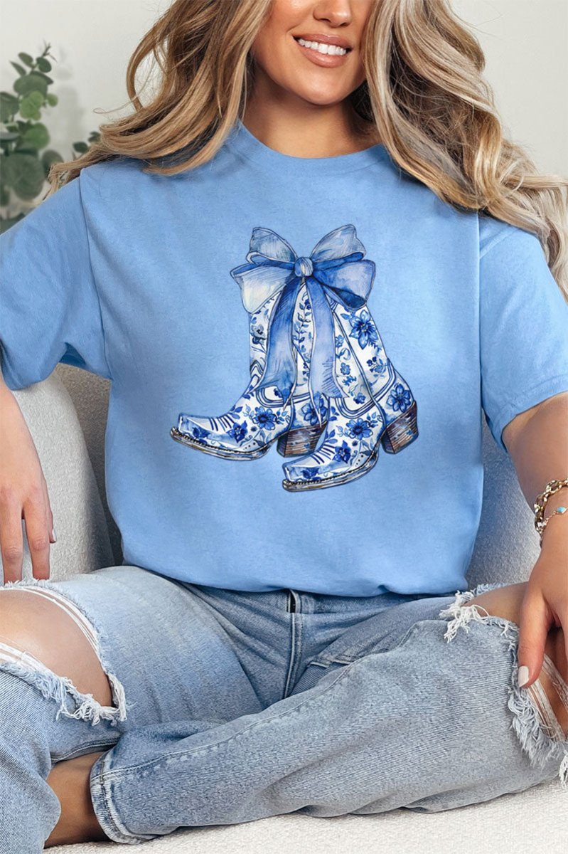 Coastal Cowgirl Coquette Bow Short Sleeve Relaxed Fit T - Shirt - Wholesale Accessory Market