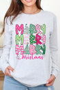 Green And Pink Merry Christmas Heavy Cotton Long Sleeve Adult T-Shirt - Wholesale Accessory Market