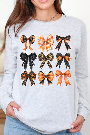 Halloween Coquette Bows Heavy Cotton Long Sleeve Adult T-Shirt - Wholesale Accessory Market