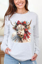 Holiday Highland Cow Heavy Cotton Long Sleeve Adult T-Shirt - Wholesale Accessory Market