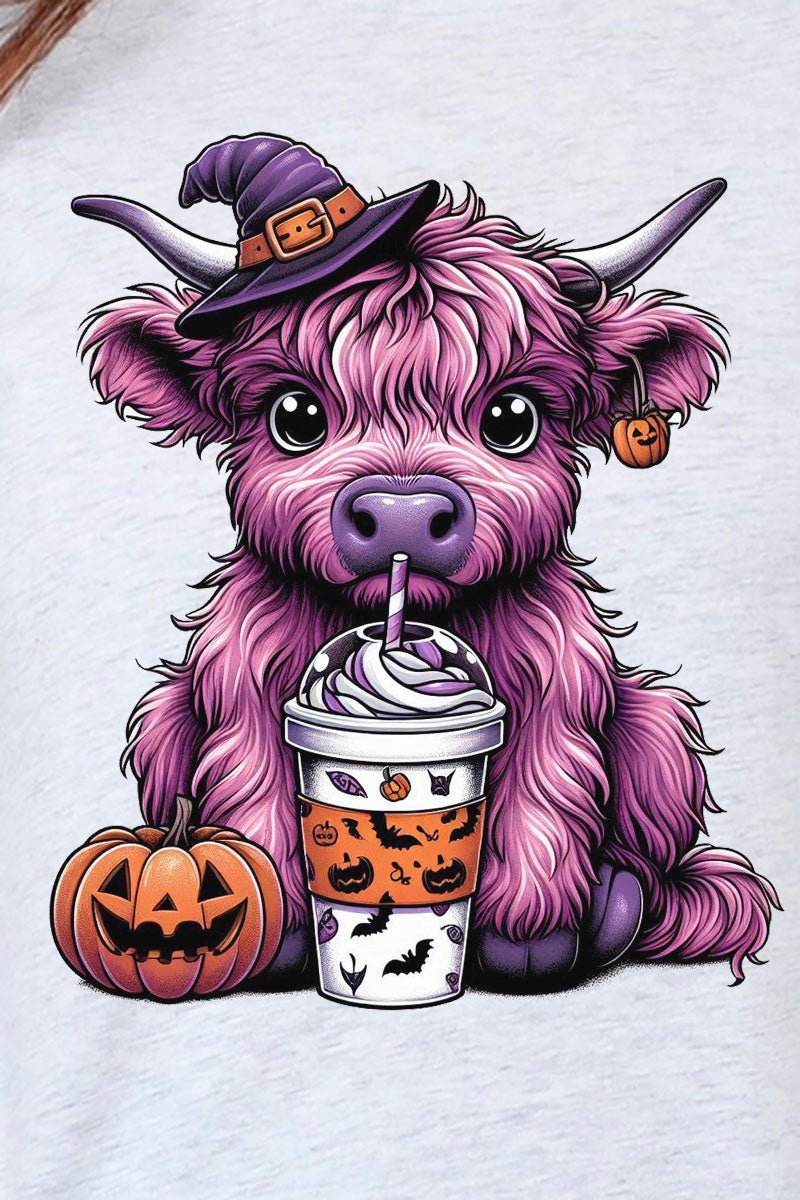 Purple Highland Halloween Heavy Cotton Long Sleeve Adult T-Shirt - Wholesale Accessory Market