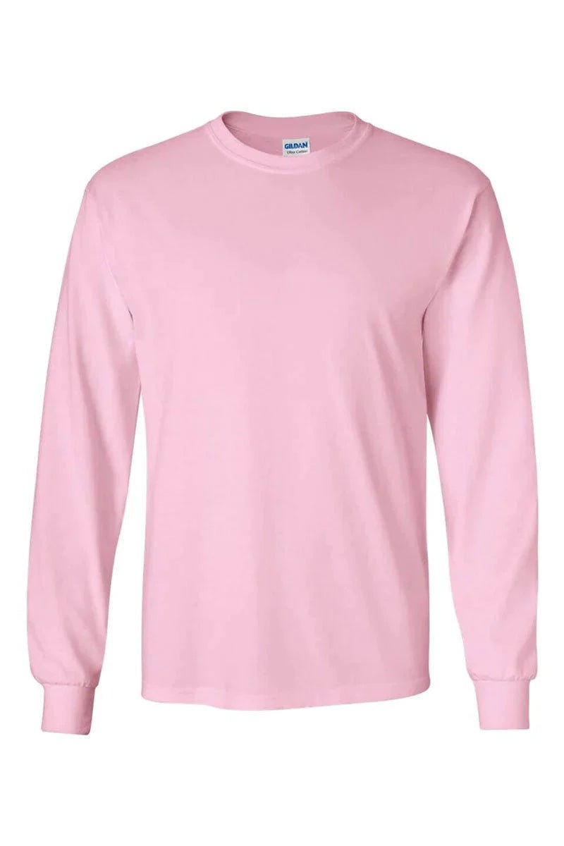 Pink North Pole Christmas Tree Farm Heavy Cotton Long Sleeve Adult T-Shirt - Wholesale Accessory Market