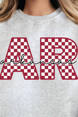 Arkansas Checkered Unisex NuBlend Crew Sweatshirt - Wholesale Accessory Market