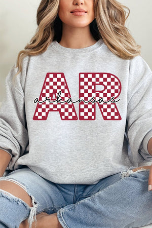 Arkansas Checkered Unisex NuBlend Crew Sweatshirt - Wholesale Accessory Market