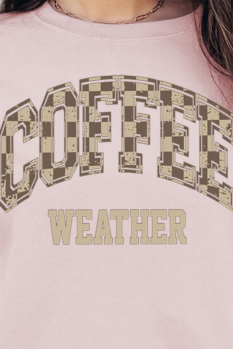 Brown Checkered Coffee Weather Unisex NuBlend Crew Sweatshirt - Wholesale Accessory Market