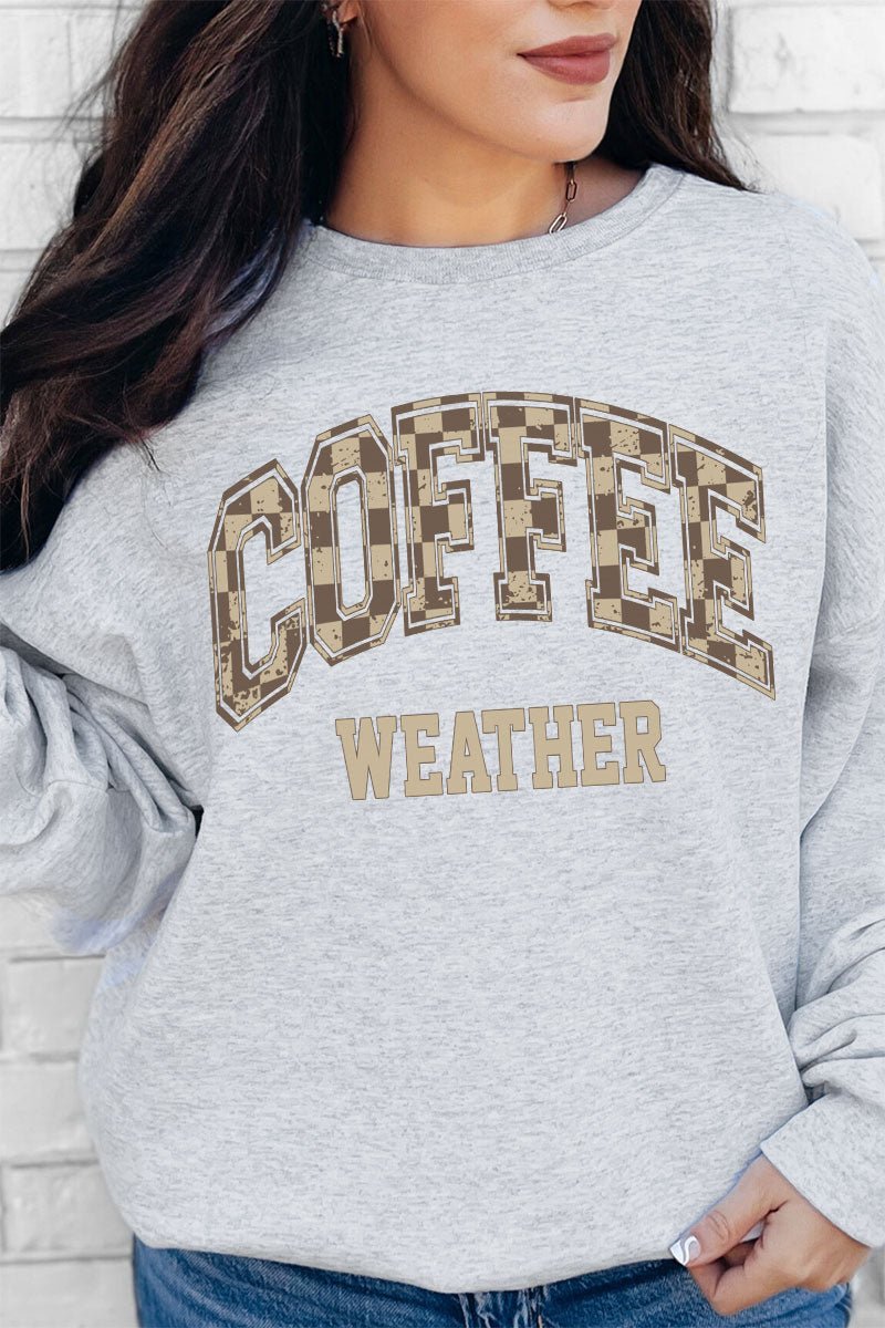 Brown Checkered Coffee Weather Unisex NuBlend Crew Sweatshirt - Wholesale Accessory Market