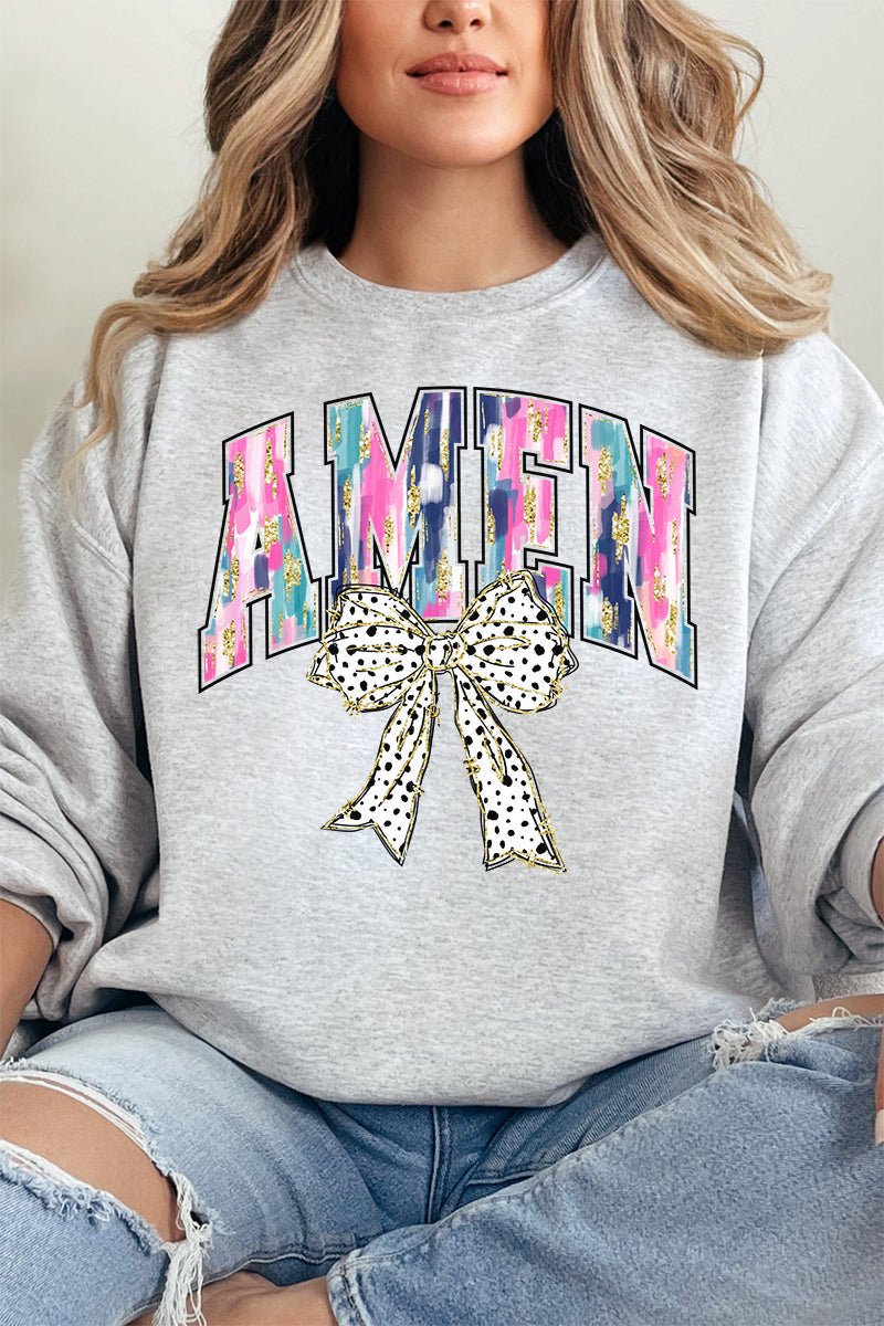 Brushed Amen Bow Unisex NuBlend Crew Sweatshirt - Wholesale Accessory Market