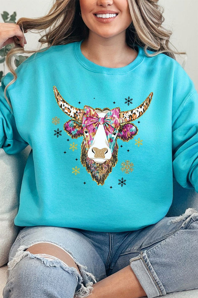 Brush Stroke Highland Cow Unisex NuBlend Crew Sweatshirt - Wholesale Accessory Market