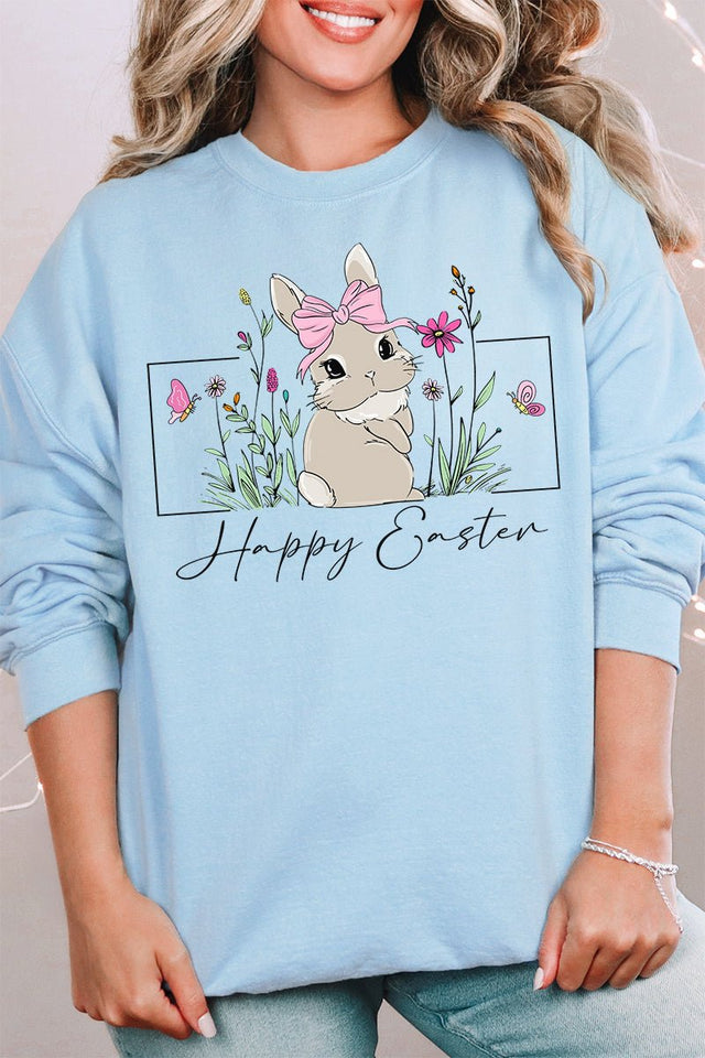 Bunny Girl Happy Easter Unisex NuBlend Crew Sweatshirt - Wholesale Accessory Market