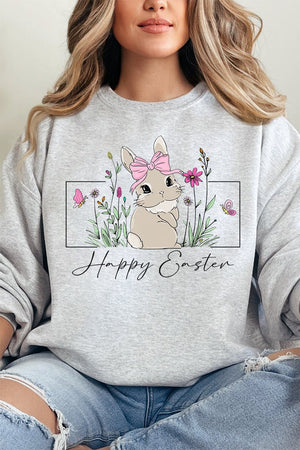 Bunny Girl Happy Easter Unisex NuBlend Crew Sweatshirt - Wholesale Accessory Market