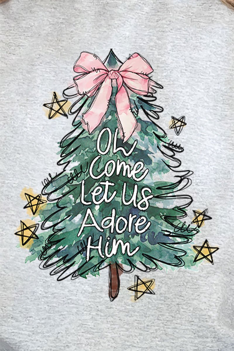 Christmas Tree Let Us Adore Him Unisex NuBlend Crew Sweatshirt - Wholesale Accessory Market