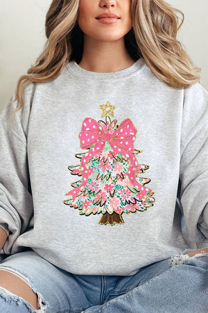 Christmas Tree Preppy Blossom Unisex NuBlend Crew Sweatshirt - Wholesale Accessory Market