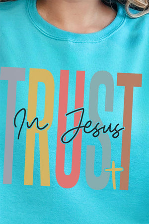 Colorblock Trust In Jesus Unisex NuBlend Crew Sweatshirt - Wholesale Accessory Market